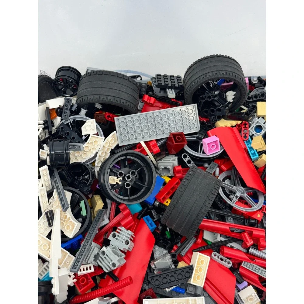 LEGO Bulk Lot 3.1 lbs Mixed Bricks Plates Technic Wheels Tires Baseplate Road